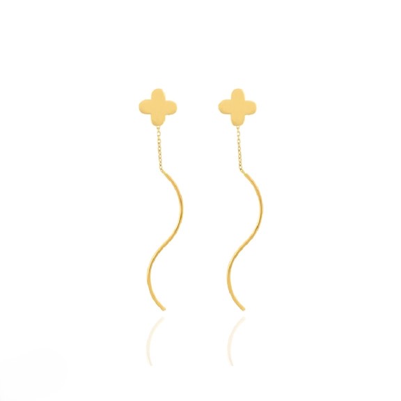 گوشواره طلا 18عیار اپال گلد مدل پیچی ونکلیف توپر