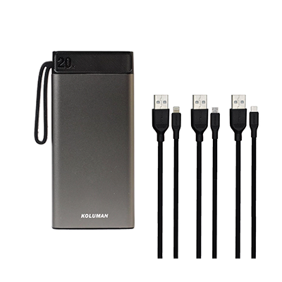 پاوربانک کلومن مدل KP-019 ظرفیت 20000 میلی آمپر ساعت به همراه کابل لایتنینگ - MICROUSB - USB-C پاوربانک کلومن مدل KP-019 ظرفیت 20000 میلی آمپر ساعت به همراه کابل لایتنینگ - MICROUSB - USB-C-small-image