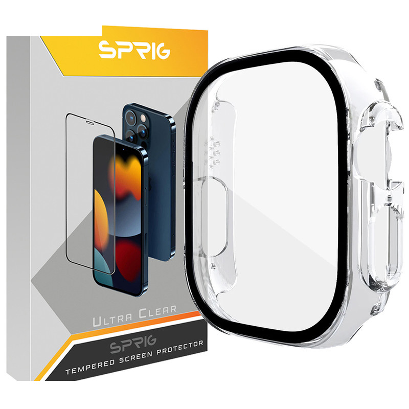 کاور اسپریگ مدل Clear مناسب برای اپل واچ Ultra 49 میلیمتری به همراه محافظ صفحه نمایش کاور اسپریگ مدل Clear مناسب برای اپل واچ Ultra 49 میلیمتری به همراه محافظ صفحه نمایش