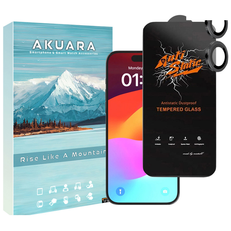 محافظ صفحه نمایش آکوآرا مدل AKU ASRN مناسب برای گوشی موبایل اپل iPhone 11 به همراه محافظ لنز دوربین