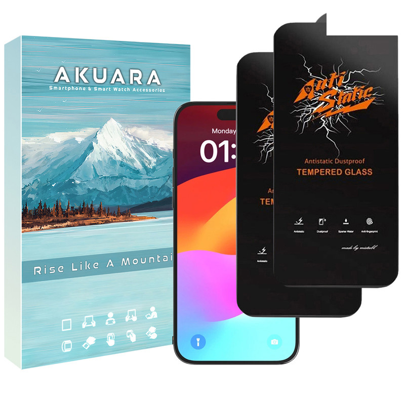 محافظ صفحه نمایش آکوآرا مدل AKU as2 مناسب برای گوشی موبایل اپل iPhone 14 Pro Max مجموعه دو عددی