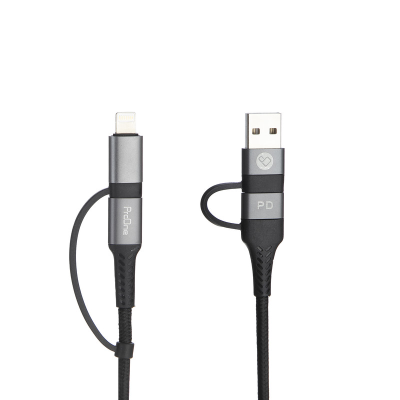 کابل تبدیل USB-USB-C به لایتنینگ و USB-C پرووان مدل PCC395PD طول 1 متر