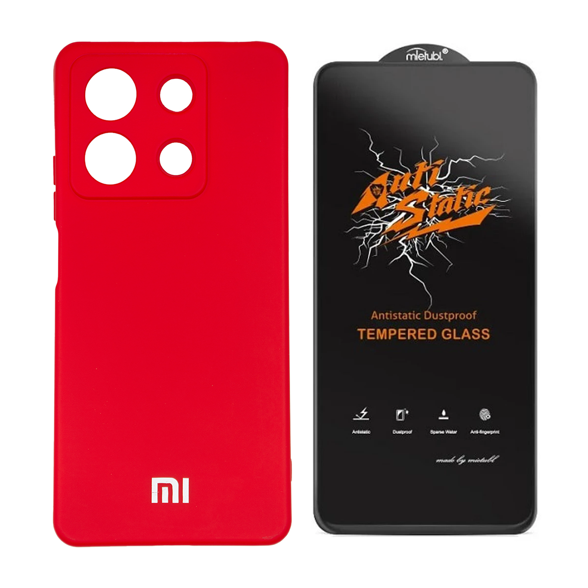 قاب گوشی شیائومی Redmi Note 13 4G مدل سیلیکونی به همراه گلس میتوبل مدل Super D قاب گوشی شیائومی Redmi Note 13 4G مدل سیلیکونی به همراه گلس Anti Static-small-image