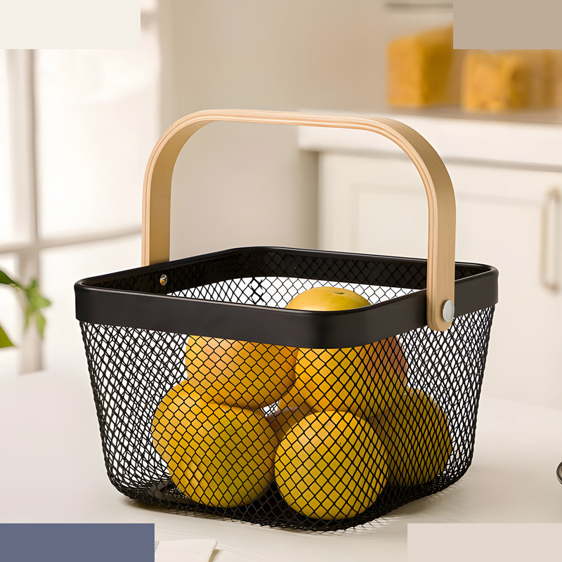 سبد ارگانایزر لیمون مدل دسته چوبی 2321