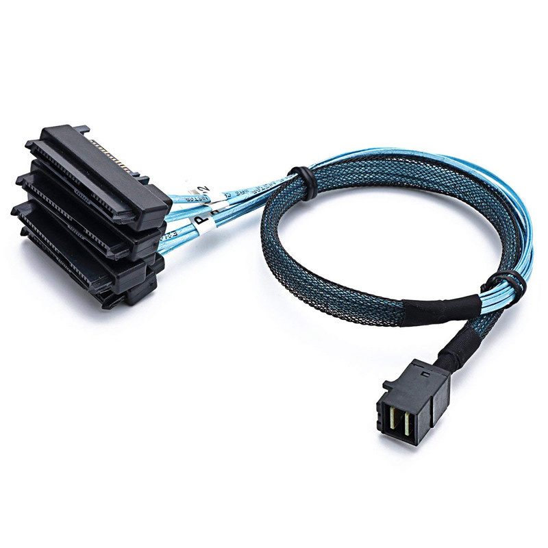 کابل تبدیل Mini SAS HD SFF-8643 به چهار 29pin SFF-8482 با تغذیه ساتا اسمارطور مدل SM155