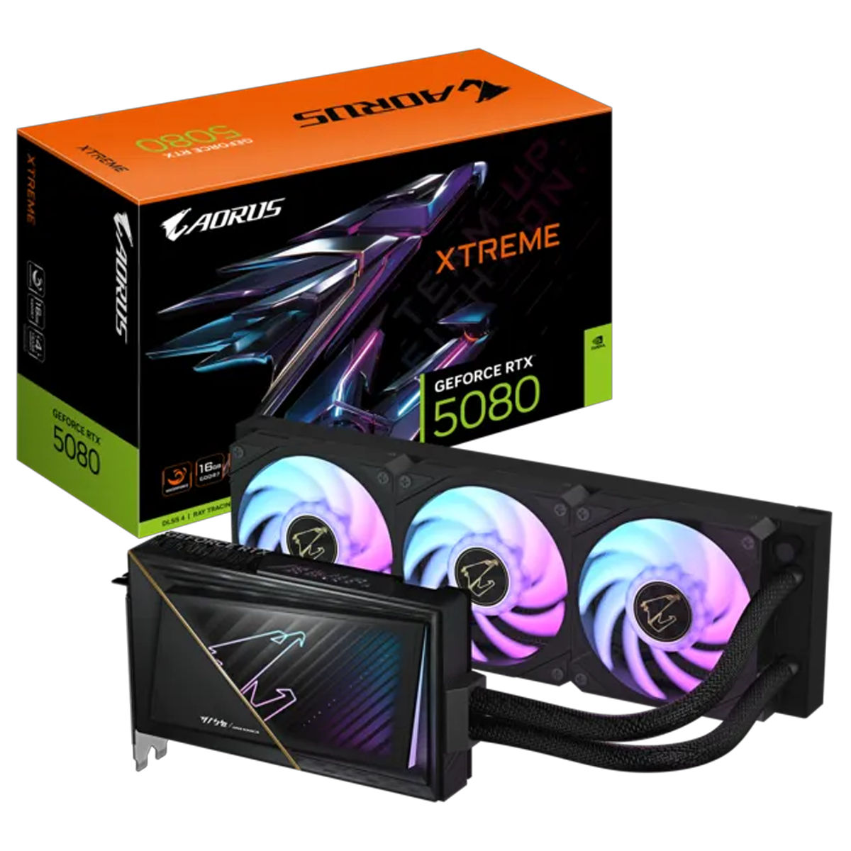 کارت گرافیک گیگابایت مدل AORUS GeForce RTX 5080 XTREME WATERFORCE 16G-small-image