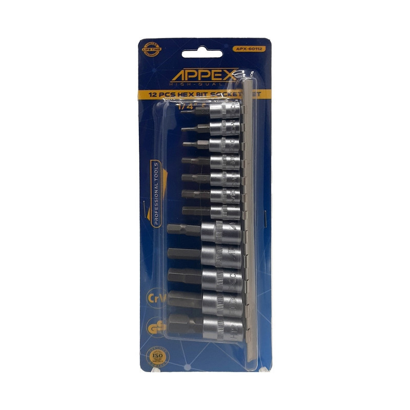 آچار آلن بکسی اپکس مدل شش گوش کد AJ-APX-60112 مجموعه 12عددی