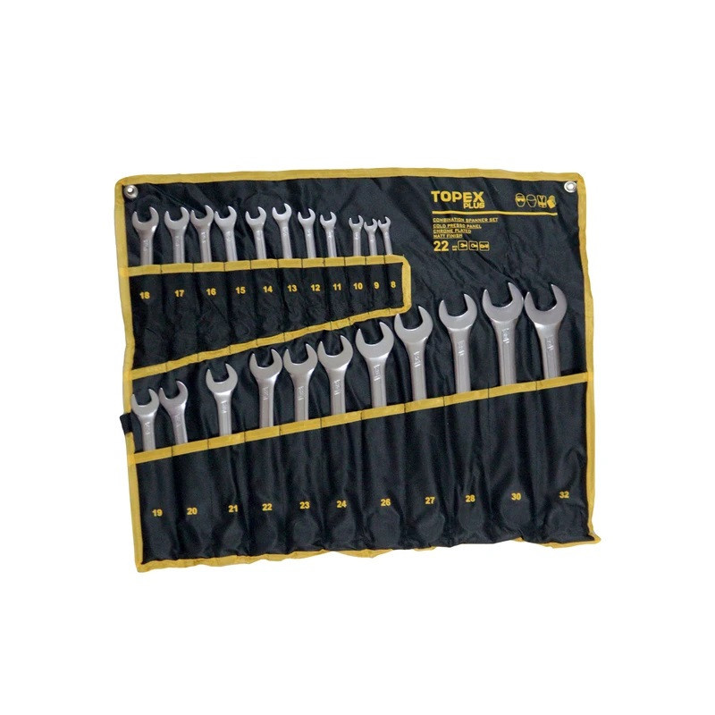 آچار یکسر تخت و یکسر رینگی تاپکس مدل SMT-TOPEXPLUS-22PCS-8-32MM مجموعه 22عددی