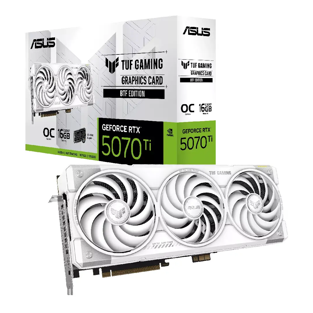 کارت گرافیک ایسوس مدل TUF Gaming GeForce RTX 5070 Ti 16GB GDDR7 BTF White OC Edition-small-image