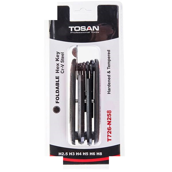 مجموعه 6 عددی آچار آلن تاشو توسن مدل T726-N258