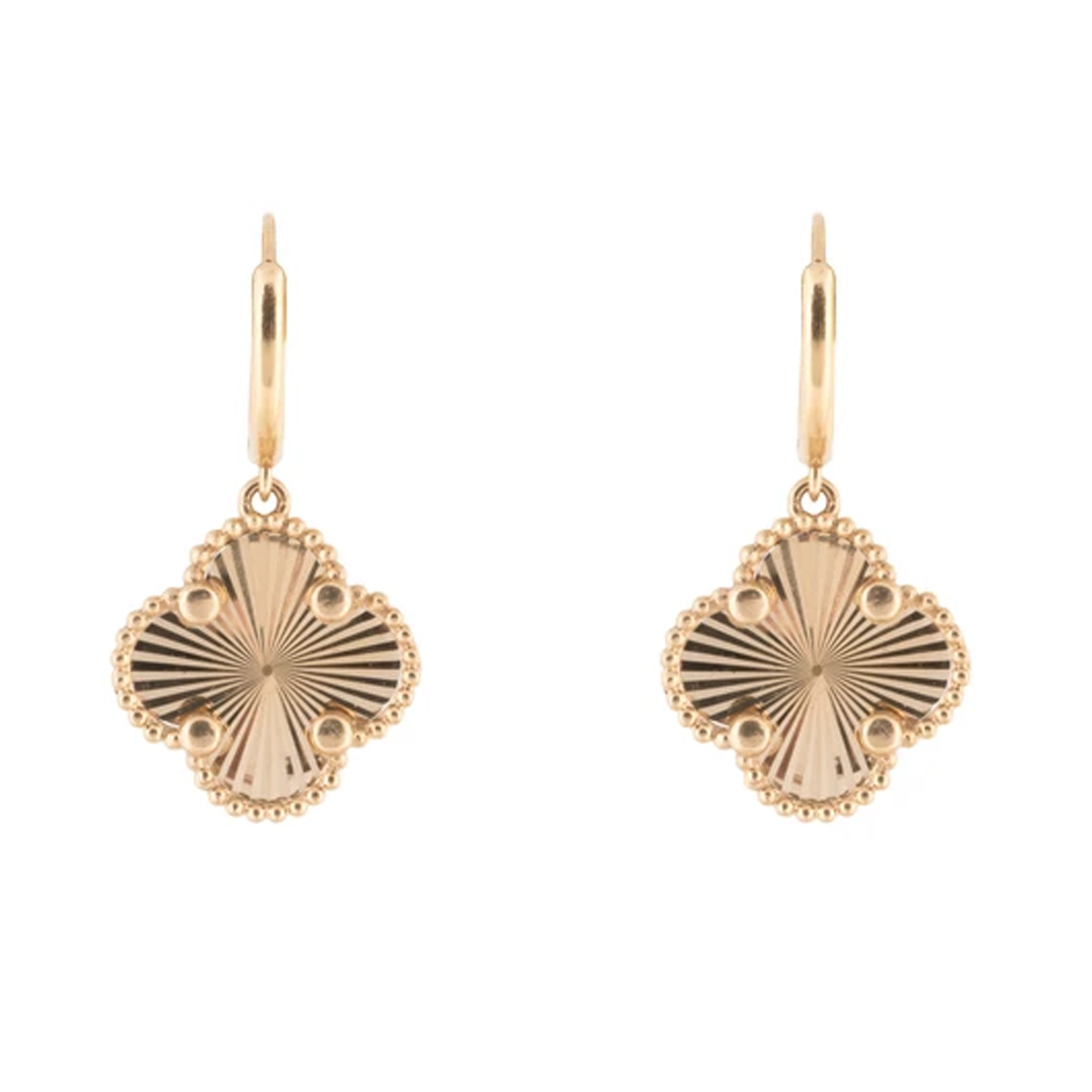گوشواره طلا 18 عیار زنانه سور گالری طرح ونکلیف آرپلز مدل تراش دار-small-image