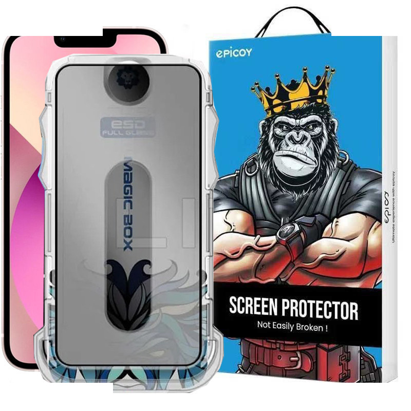 محافظ صفحه نمایش حریم شخصی اپیکوی مدل Lion Privacy Easy Install مناسب برای گوشی موبایل اپل iPhone 16e / 14 / 13 Pro /13