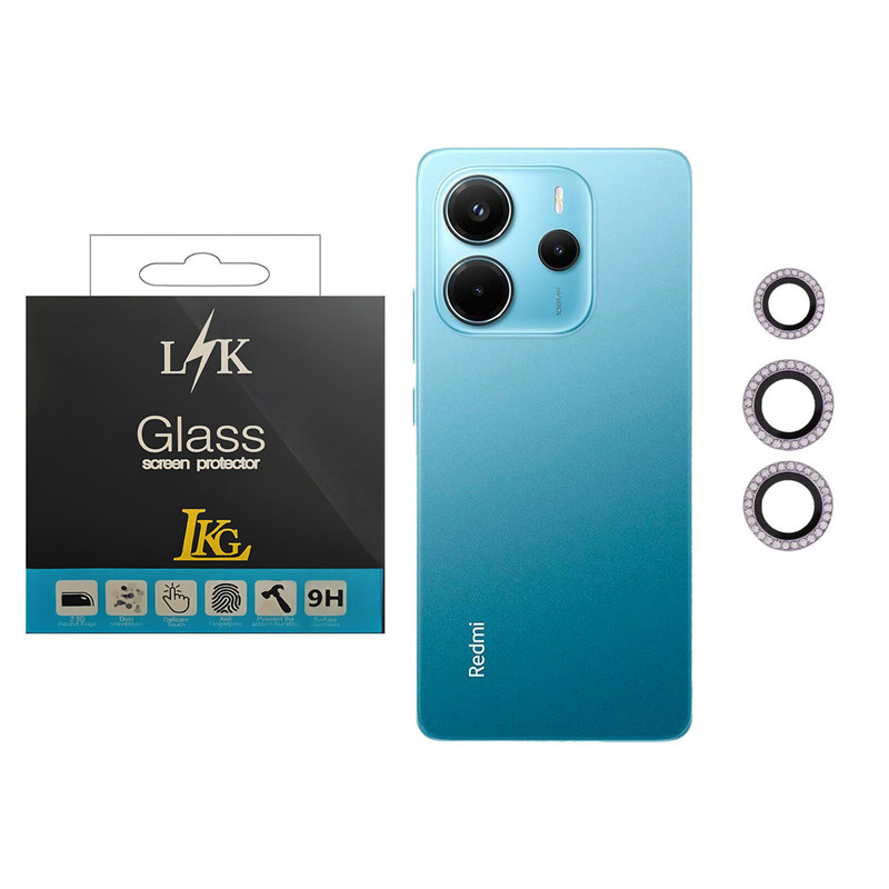 محافظ لنز دوربین ال کا جی مدل نگین دار مناسب برای گوشی موبایل شیائومی Redmi Note 14 محافظ لنز دوربین ال کا جی مدل نگین دار مناسب برای گوشی موبایل شیائومی Redmi Note 14