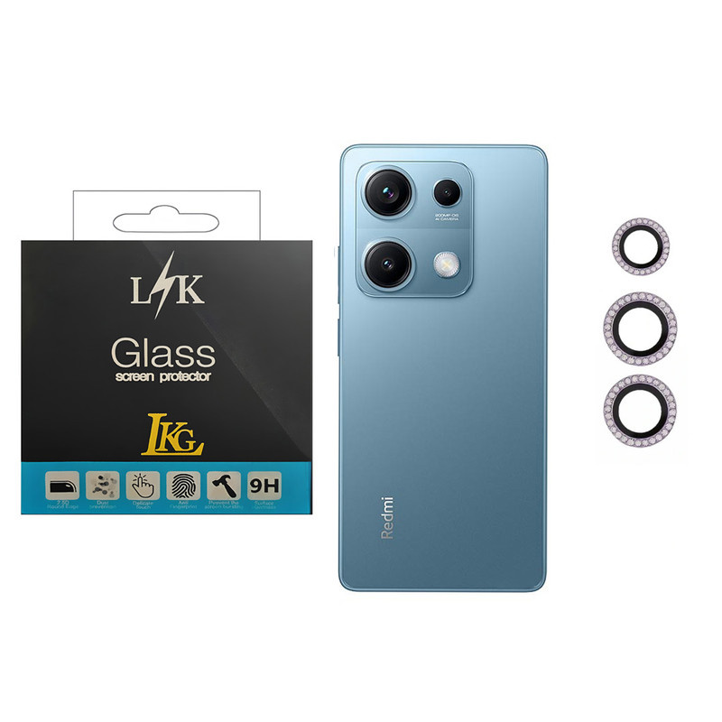 محافظ لنز دوربین ال کا جی مدل نگین دار مناسب برای گوشی موبایل شیائومی Redmi Note 14S محافظ لنز دوربین ال کا جی مدل نگین دار مناسب برای گوشی موبایل شیائومی Redmi Note 14S