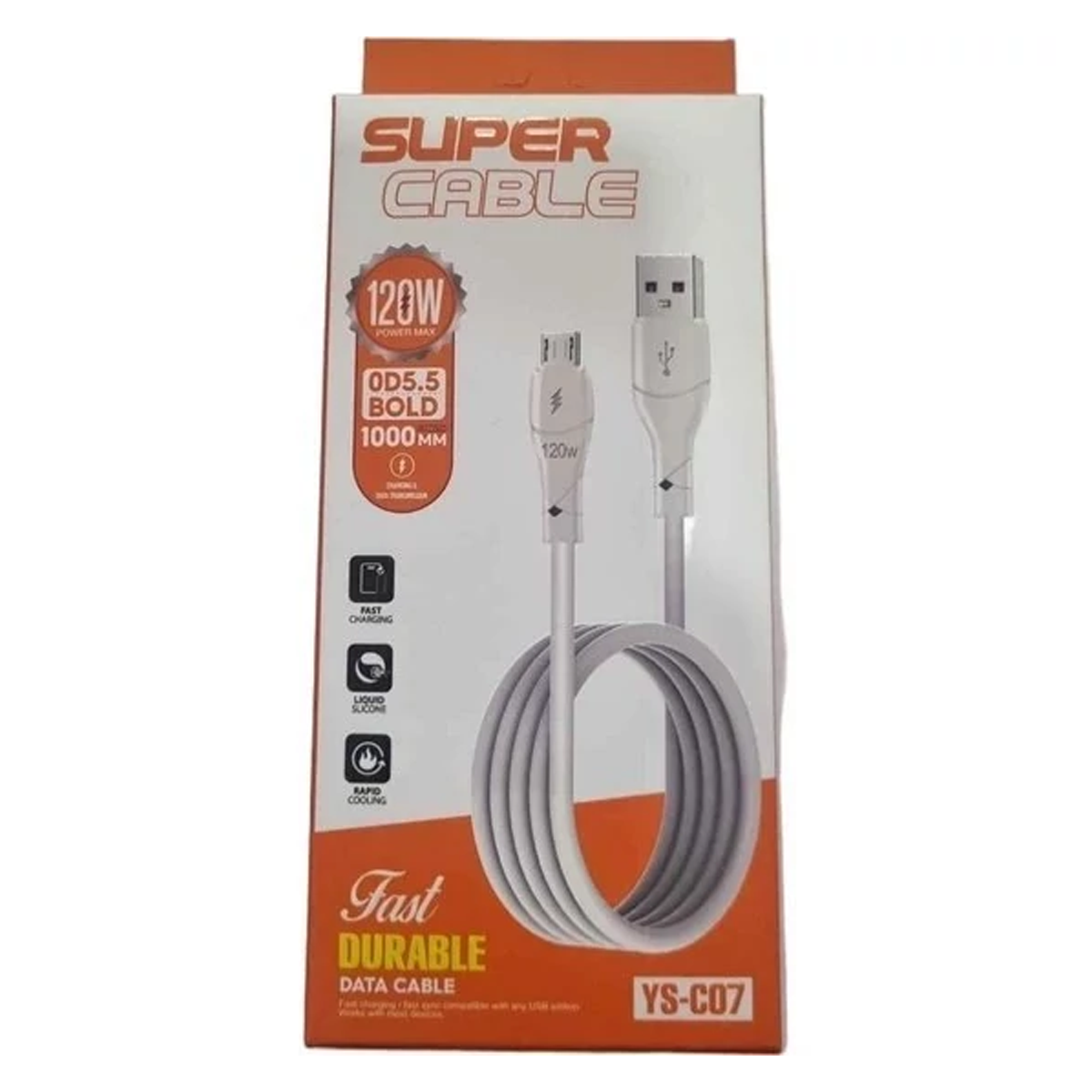 کابل میکرو یو اس بی SUPER CABLE مدل YS-C07 طول 1 متر-small-image