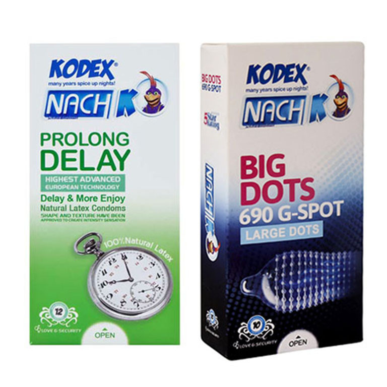 کاندوم ناچ کدکس مدل PROLONG DELAY بسته 12 عددی به همراه کاندوم ناچ کدکس مدل 690 BIG DOTS بسته 10 عددی کاندوم ناچ کدکس مدل PROLONG DELAY بسته 12 عددی به همراه کاندوم ناچ کدکس مدل 690 BIG DOTS بسته 10 عددی