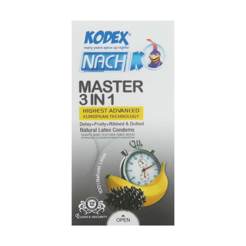 کاندوم تاخیری کدکس مدل Master 3 In 1 بسته 12 عددی کاندوم تاخیری کدکس مدل Master 3 In 1 بسته 12 عددی