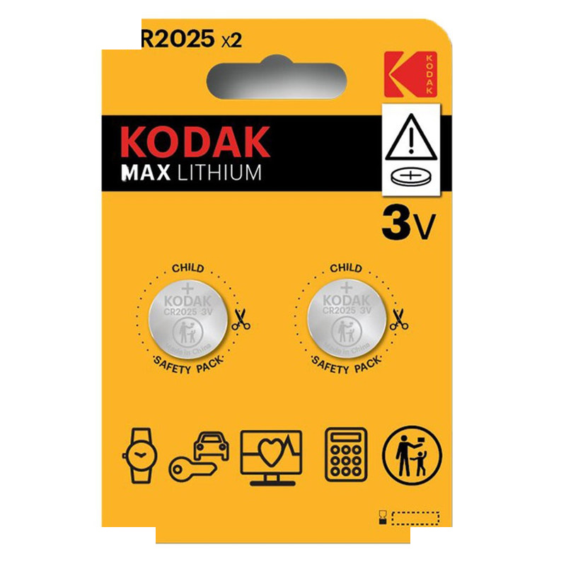 باتری سکهای کداک مدل Max CR2025 بسته دو عددی