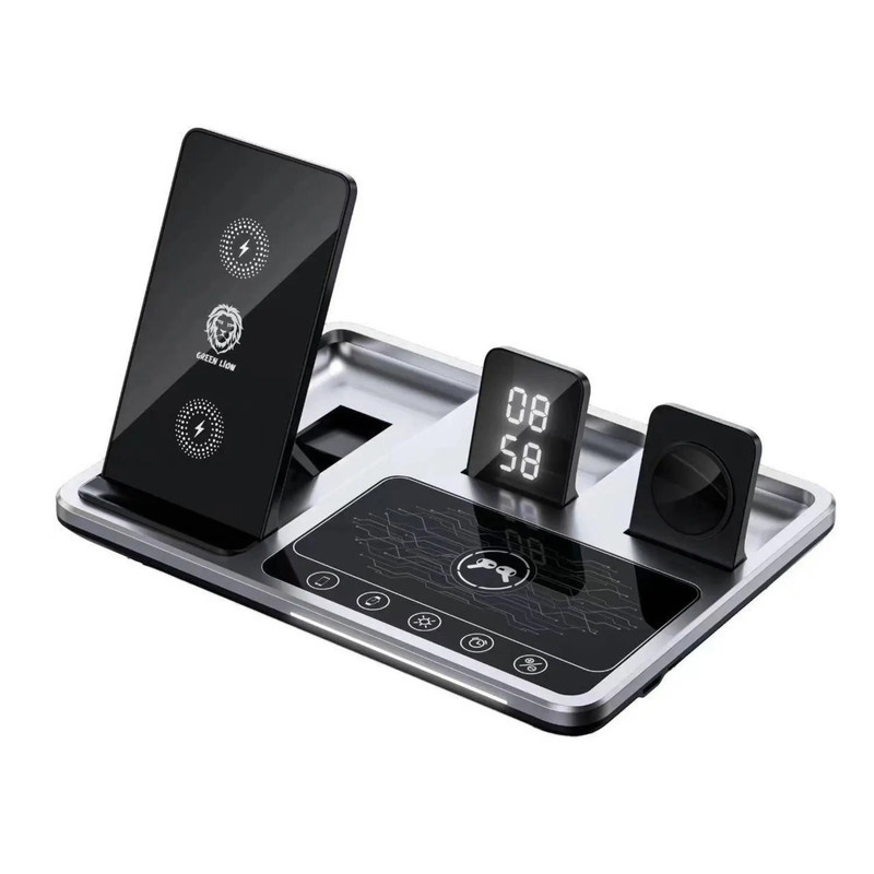 شارژر بیسیم گرین لاین مدل GN3IN1WCSBK شارژر بیسیم گرین لاین مدل GN3IN1WCSBK