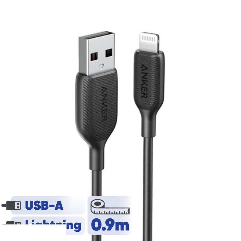 کابل تبدیل USB به لایتنینگ انکر مدل Anker PowerLine A8812 طول 0.9 متر