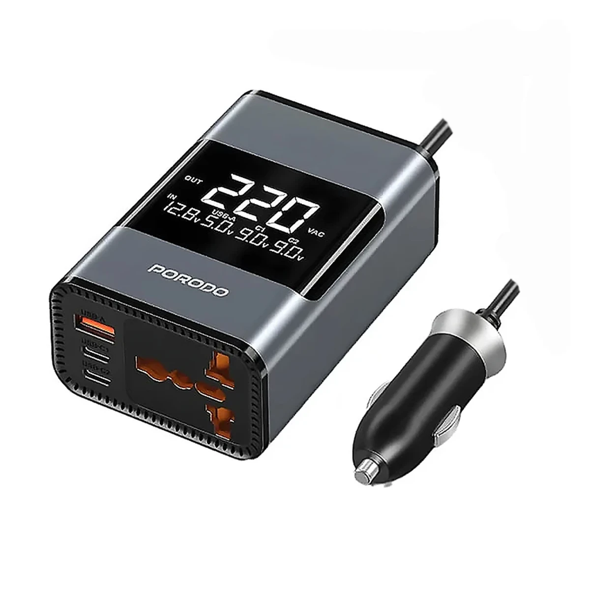 مبدل برق خودرو پرودو مدل PDFWCH067GY 200W