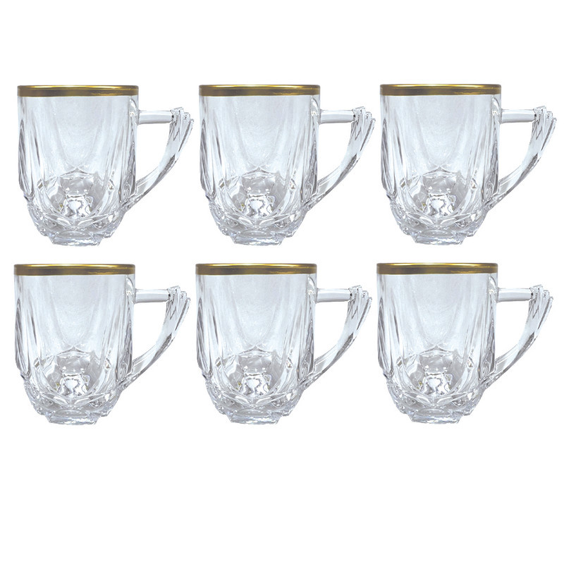 لیوان نوری تازه مدل اورانوس لب طلا بسته 6 عددی