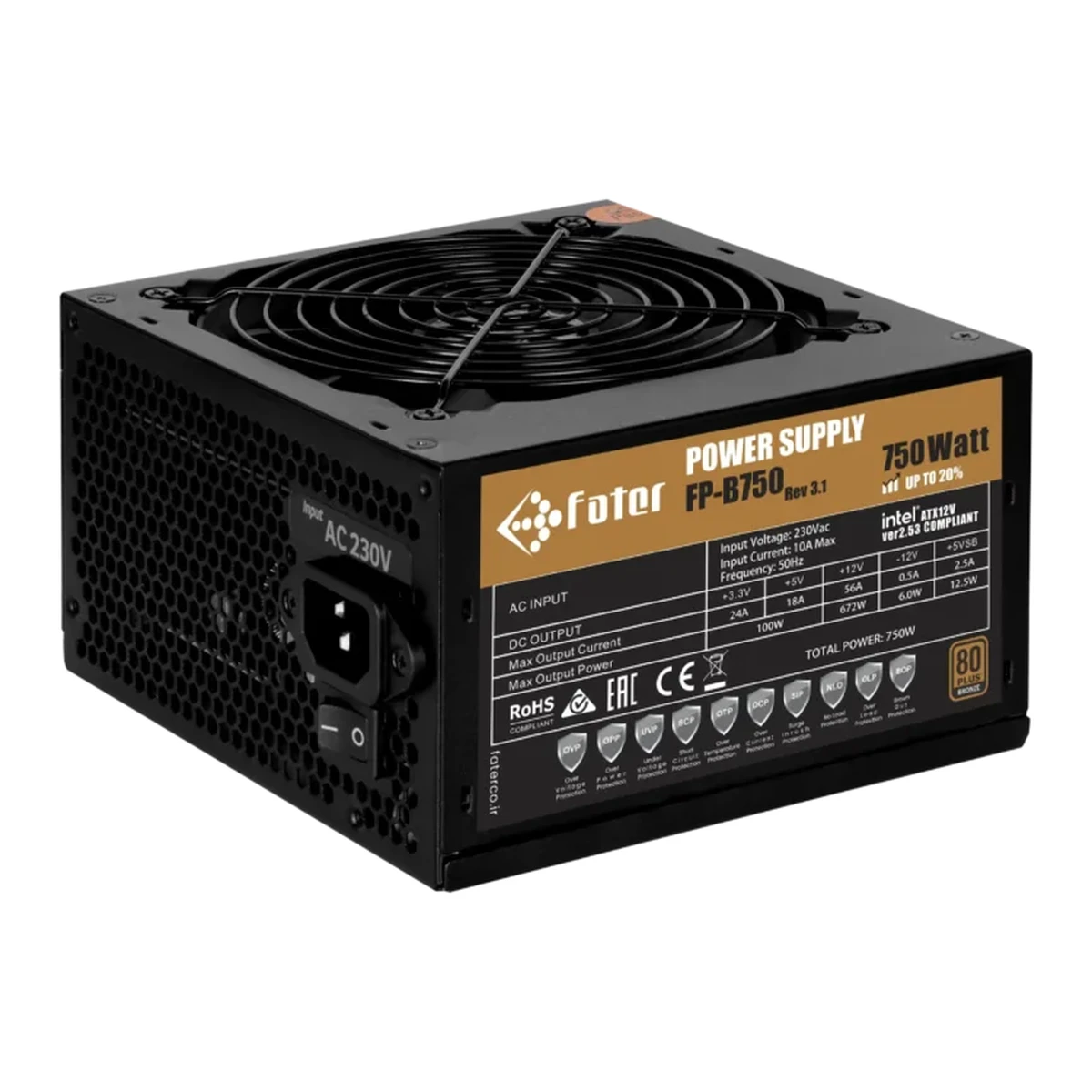 منبع تغذیه کامپیوتر فاطر مدل FP-B750 80+ Bronze منبع تغذیه کامپیوتر فاطر مدل FP-B750 80+ Bronze-small-image