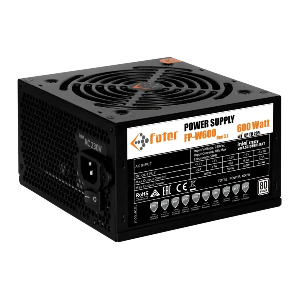 منبع تغذیه کامپیوتر فاطر مدل FP-W600 80Plus منبع تغذیه کامپیوتر فاطر مدل FP-W600 80Plus-small-image