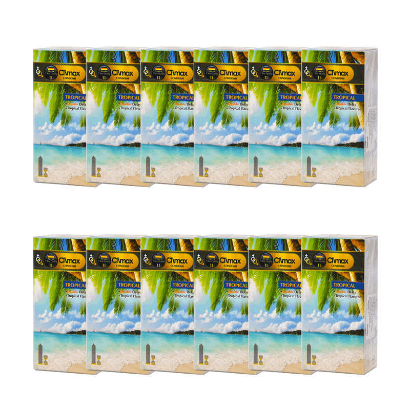 کاندوم کلایمکس مدل TROPICAL12 مجموعه 12 عددی کاندوم کلایمکس مدل TROPICAL12 مجموعه 12 عددی