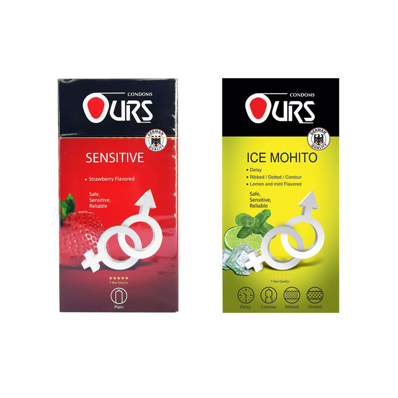 کاندوم اورز مدل Sensitive/Ice Mohito مجموعه 2 عددی کاندوم اورز مدل Sensitive/Ice Mohito مجموعه 2 عددی