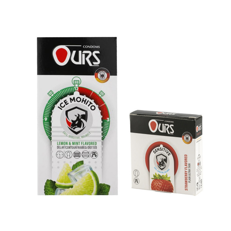 کاندوم خاردار و تاخیری اورز مدل Ice Mohito بسته 12 عددی به همراه کاندوم تاخیری اورز مدل Sensitive بسته 3 عددی کاندوم خاردار و تاخیری اورز مدل Ice Mohito بسته 12 عددی به همراه کاندوم تاخیری اورز مدل Sensitive بسته 3 عددی