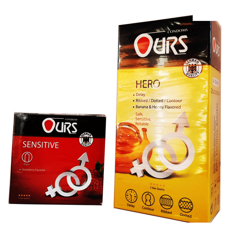 کاندوم اورز مدل HERO بسته 12 عددی به همراه کاندوم اورز مدل Sensitive بسته 3 عددی کاندوم اورز مدل HERO بسته 12 عددی به همراه کاندوم اورز مدل Sensitive بسته 3 عددی