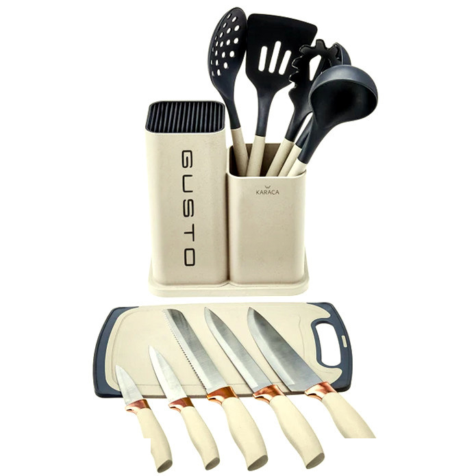 سرویس چاقو و کفگیر ملاقه 12 پارچه کاراجا مدل Gusto