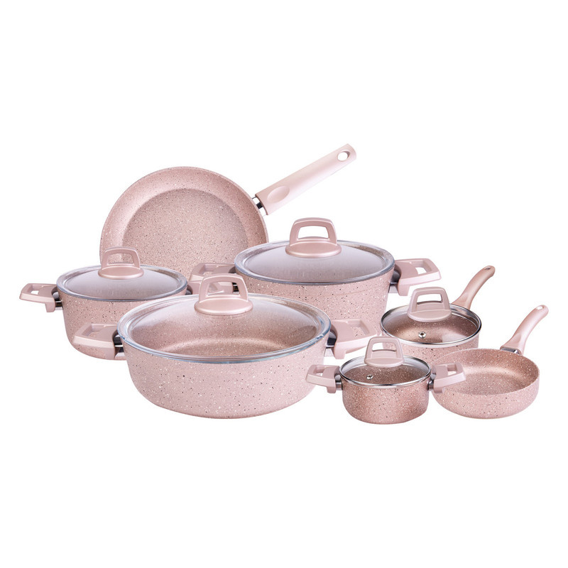 سرویس قابلمه و تابه بایوگرانیتی 12 پارچه کاراجا مدل Bio Rosegold سرویس قابلمه و تابه بایوگرانیتی 12 پارچه کاراجا مدل Bio Rosegold