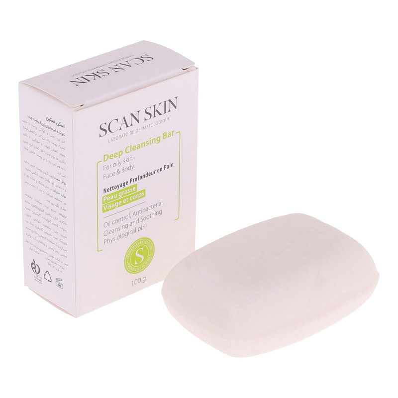 پن شستشو صورت و بدن اسکن اسکین مدل Deep Cleansing Bar مناسب پوست های چرب وزن 100 گرم پن شستشو صورت و بدن اسکن اسکین مدل Deep Cleansing Bar مناسب پوست های چرب وزن 100 گرم