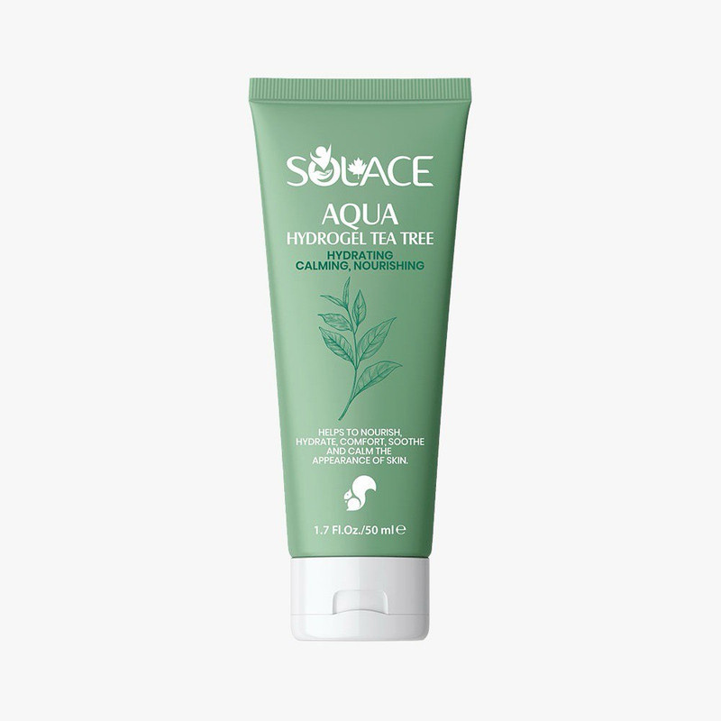 ژل آبرسان صورت گردن سولس مدل ژل آبرسان Aqua Hydrogel Tea Tree حجم 50 میلیلیتر ژل آبرسان صورت گردن سولس مدل ژل آبرسان Aqua Hydrogel Tea Tree حجم 50 میلیلیتر