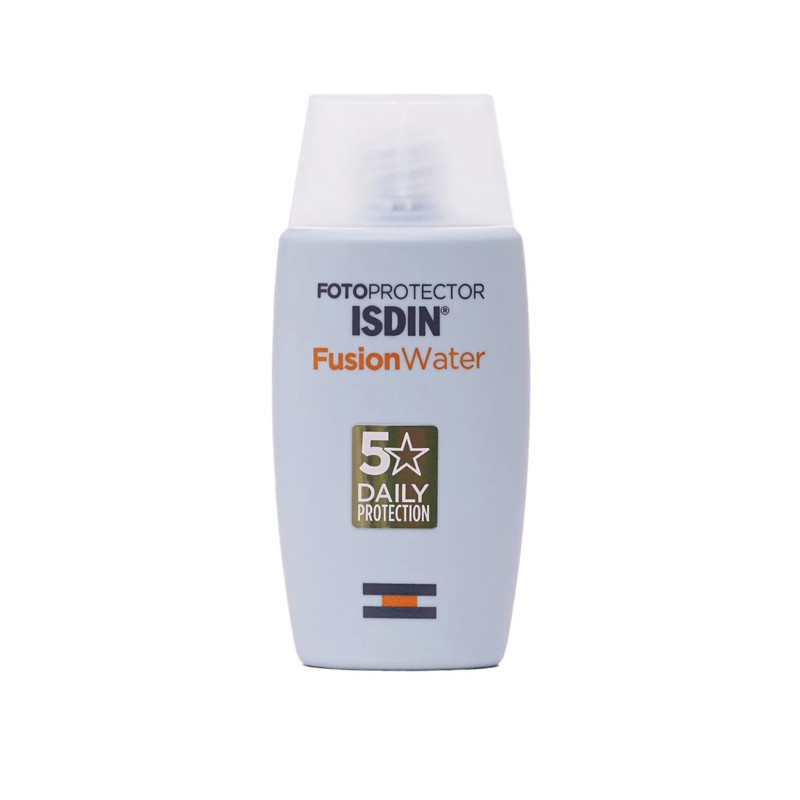 کرم ضد آفتاب بدون رنگ ایزدین SPF 50 مدل فیوژن واتر مناسب انواع  پوست حجم 50 میلیلیتر