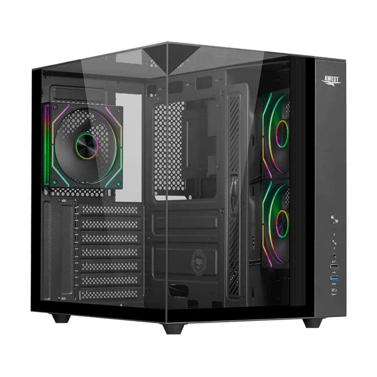 کیس کامپیوتر اوست مدل AQ-15TG-B کیس کامپیوتر اوست مدل AQ15 TG B-small-image