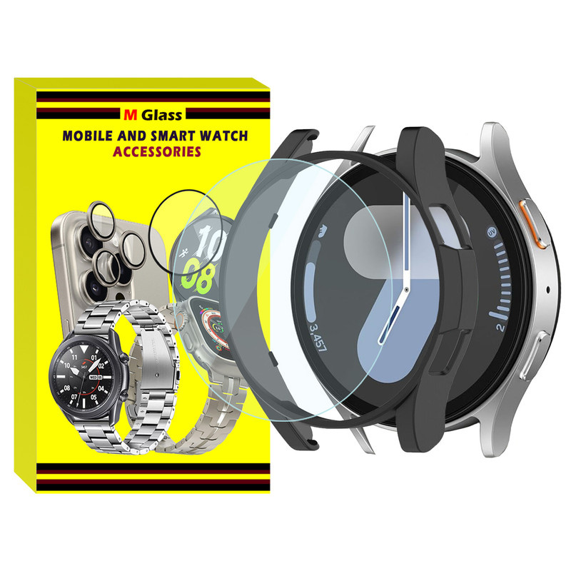 کاور ام گلس مدل PC Bumper MG مناسب برای ساعت هوشمند سامسونگ Galaxy Watch 7 44mm به همراه محافظ صفحه نمایش