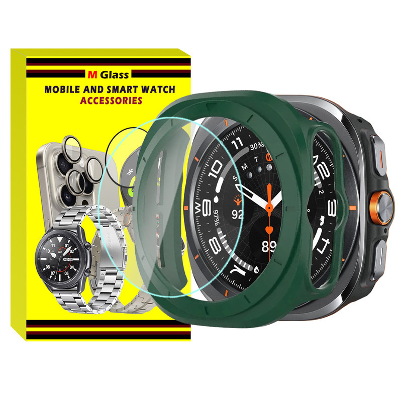 کاور ام گلس مدل PC Bumper MG مناسب برای ساعت هوشمند سامسونگ Galaxy Watch 7 Ultra 47mm به همراه محافظ صفحه نمایش