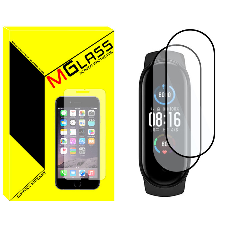 محافظ صفحه نمایش نانو ام گلس مدل NMG مناسب برای ساعت هوشمند شیائومی Mi Band 6 بسته دو عددی
