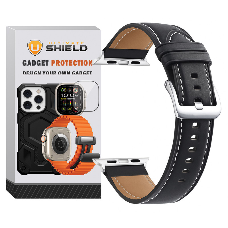 بند آلتیمیت شیلد مدل Leather SM SL مناسب برای اپل واچ 45 میلی متری سری 8