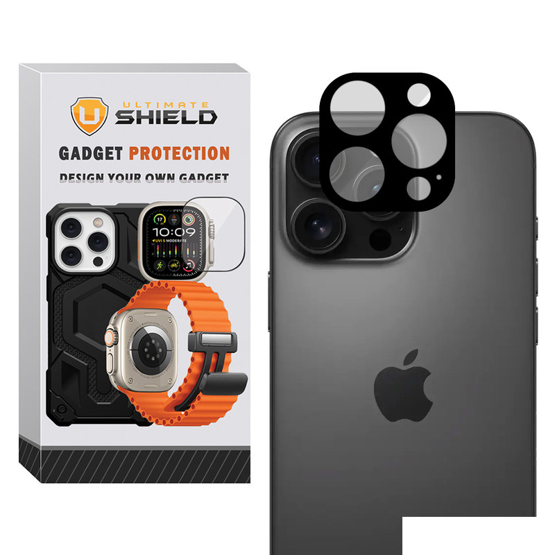 محافظ لنز دوربین آلتیمیت شیلد مدل Noir Glass UL مناسب برای گوشی موبایل اپل iPhone 16 Pro / 16 Pro Max