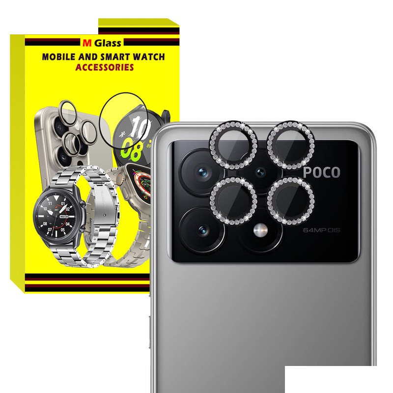 محافظ لنز دوربین رینگی ام گلس مدل Ring-Diamond-MG مناسب برای گوشی موبایل شیائومی Poco X6 Pro