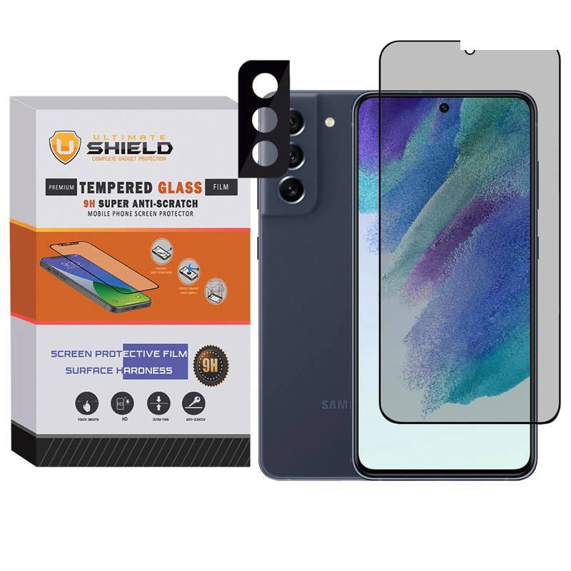 محافظ لنز دوربین آلتیمیت شیلد مدل 3D-PRV مناسب برای گوشی موبایل سامسونگ Galaxy S21 Fe 5G به همراه محافظ صفحه نمایش گوشی