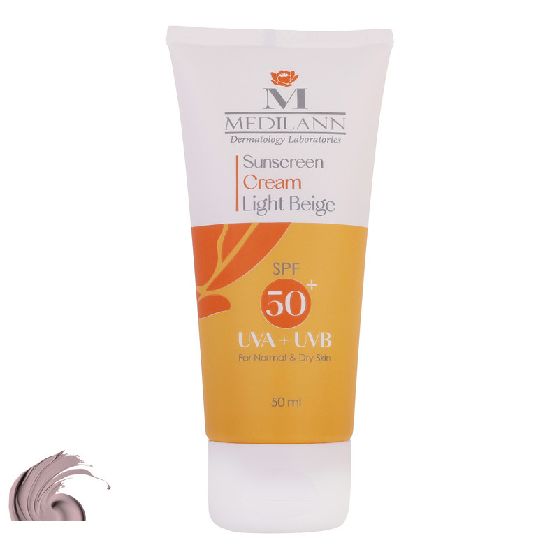 کرم ضدآفتاب رنگی مدیلن SPF50، مناسب پوست های خشک، حجم 50 میلی لیتر