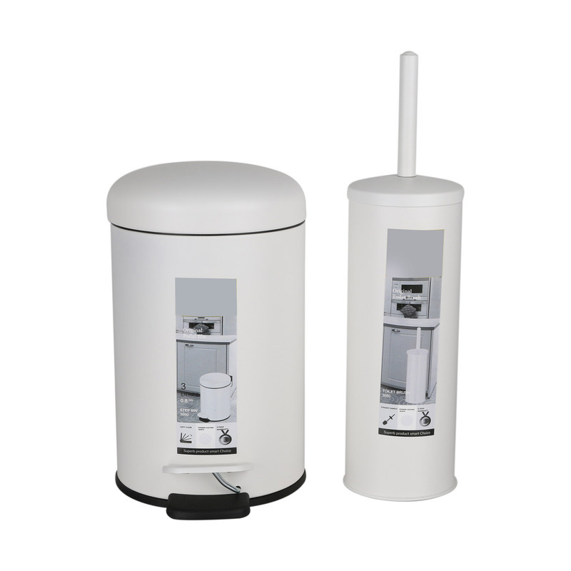 ست سطل زباله و فرچه دلفین مدل Pry-33-W