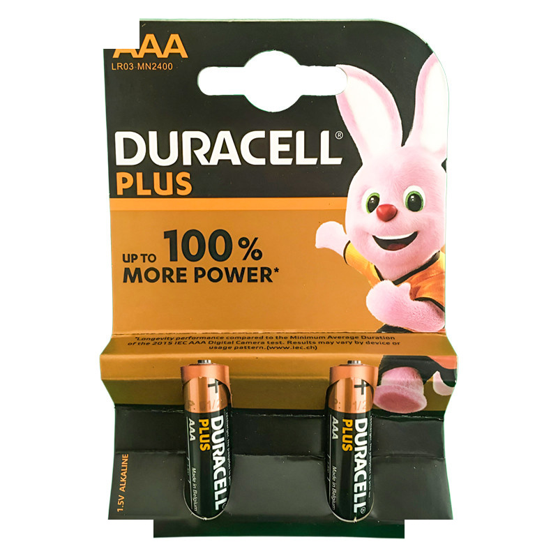 باتری نیم قلمی دوراسل مدل 100%more power بسته دو عدد