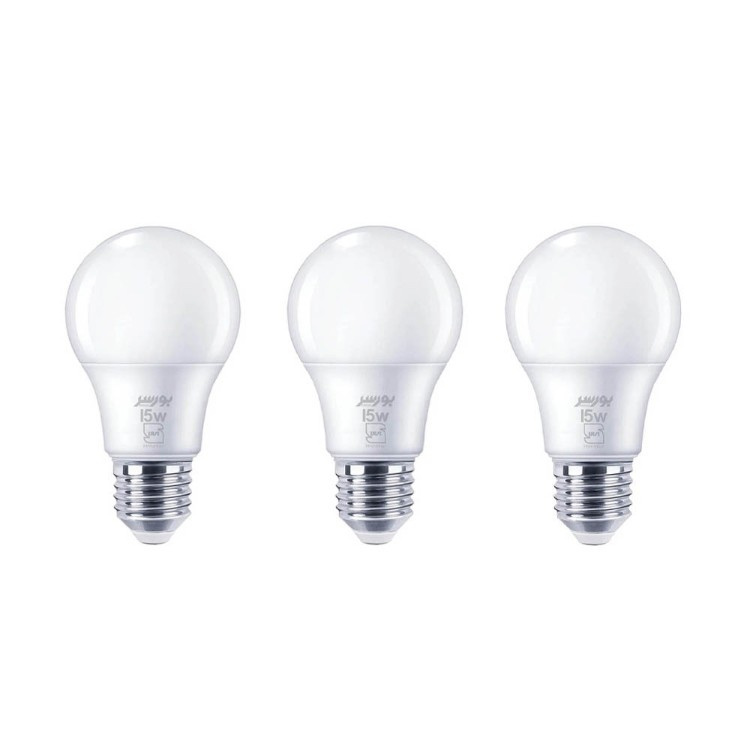 لامپ LED حبابی 15 وات بورسر مدل A70 پایه E27 بسته 3 عددی لامپ LED حبابی 15 وات بورسر مدل A70 پایه E27 بسته 3 عددی