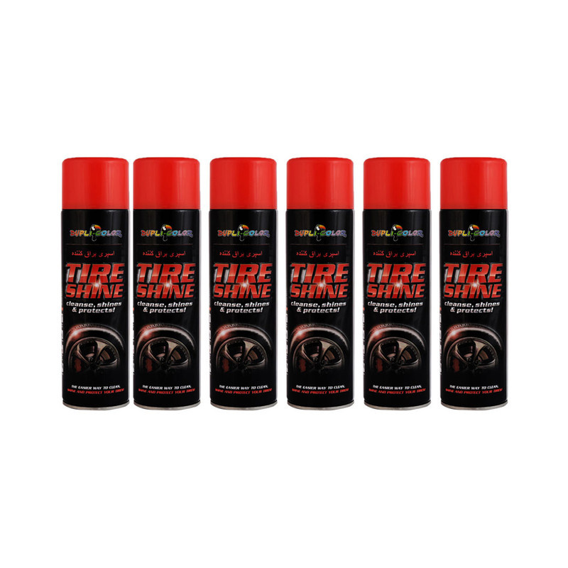 واکس تمیزکننده و براق کننده لاستیک دوپلی کالر مدل shine 6 حجم 500 میلی لیتر مجموعه 6 عددی